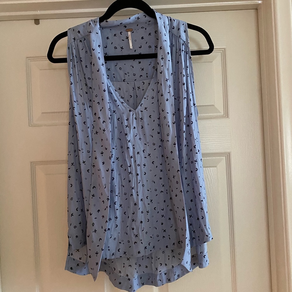 EUC Free People Tie Front Blouse